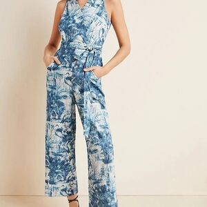 Anthropologie Eva Franco Landscape Linen Jumpsuit Size 6